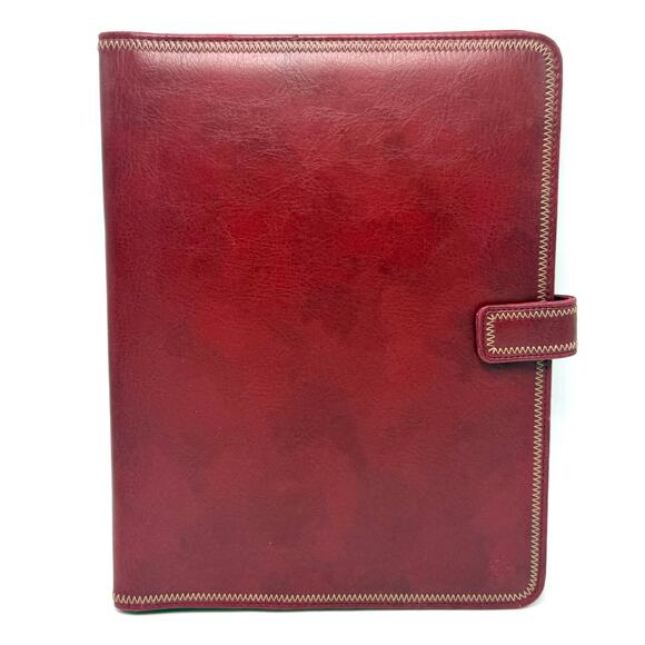 Franklin Covey Faux Leather Padfolio Dark Red Burgundy Portfolio Planner Cover - Picture 1 of 8
